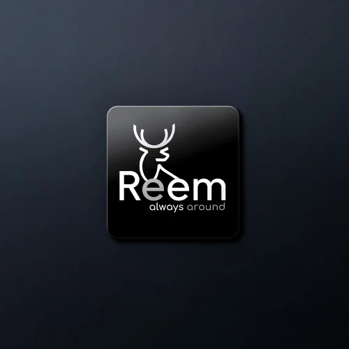 REEM 3D Logo Mockup with black bg by acmo network 3